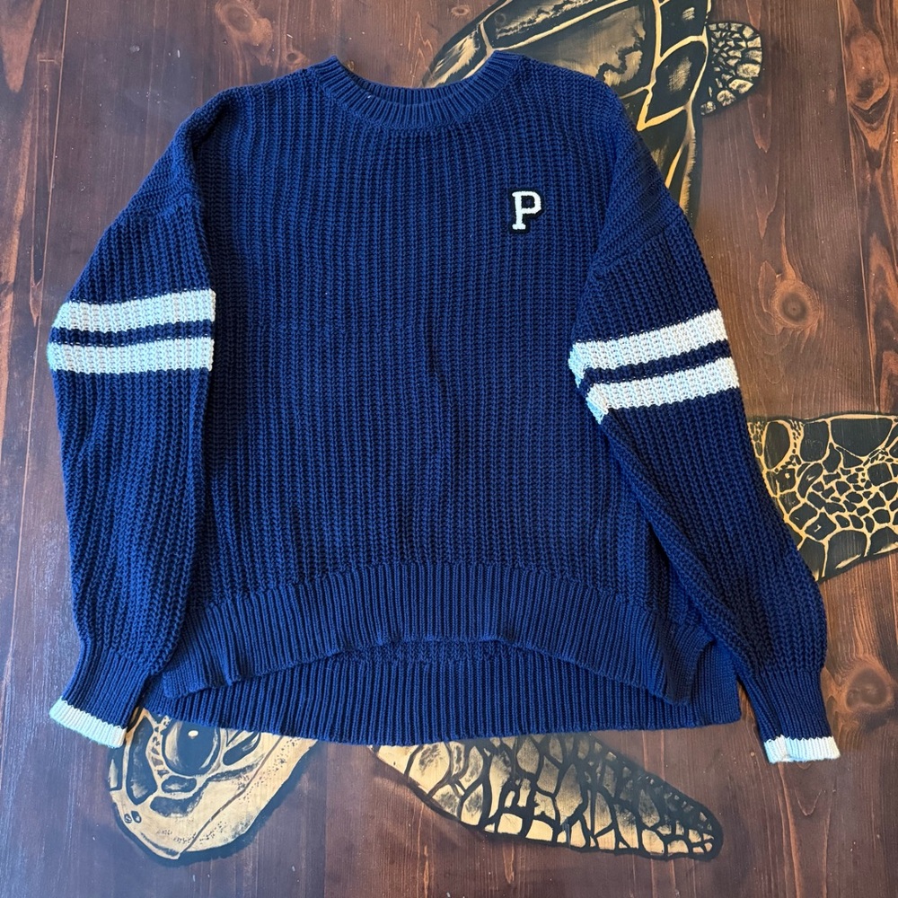 PINK Victoria's Secret Crewneck Sweater Blue White Stripes